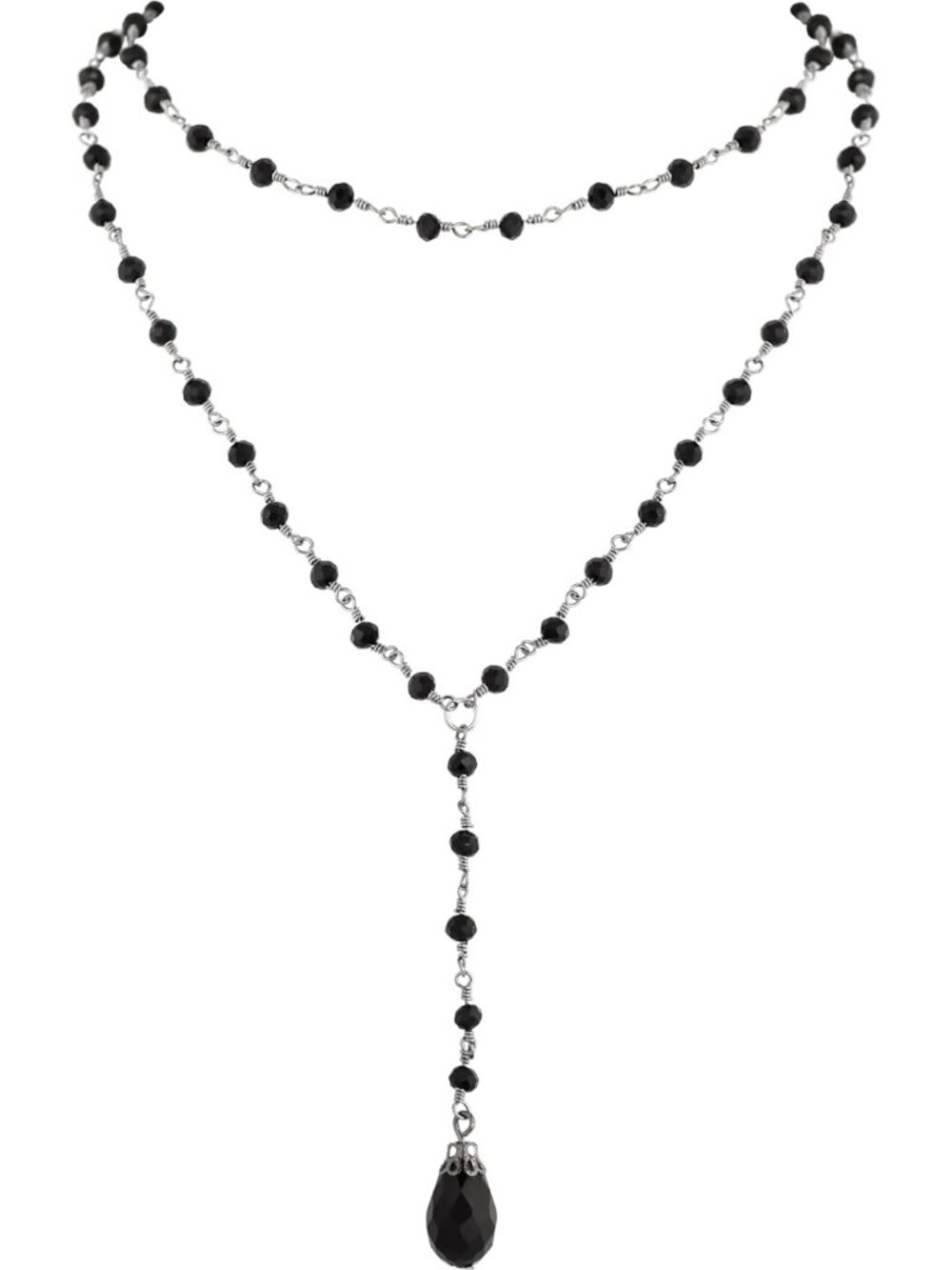 Gothic Layered Black Red Choker Necklace, Dainty Y Design, Teardrop Beads, Gift